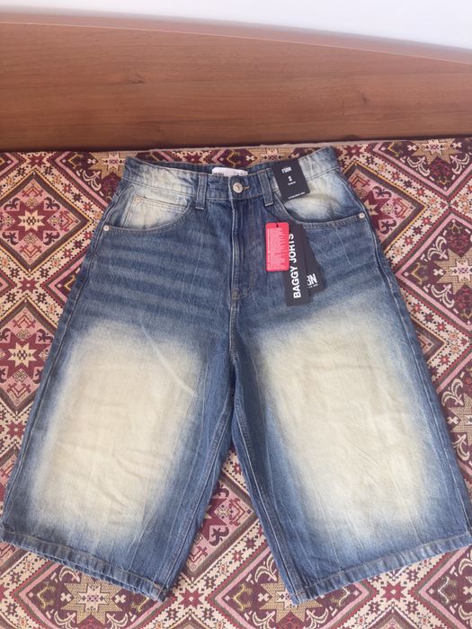 7 бр. мъжки дънкови бермуди FSBN – Baggy Fit, нови с етикети (XS–M)