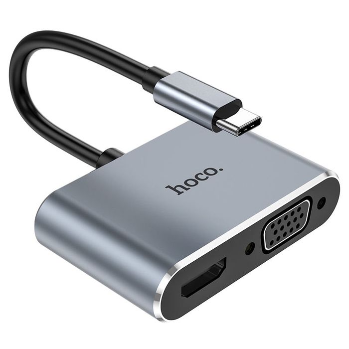 Конвертер Hoco HB30 Type-C на HDMI + VGA + USB3.0 + PD