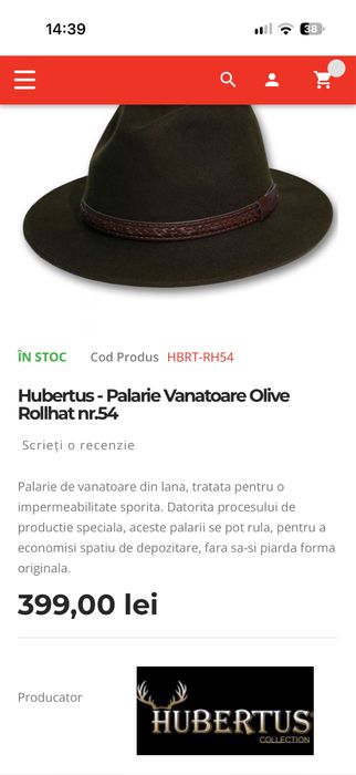 Pălărie bărbați pentru vânătoare,este din lână.