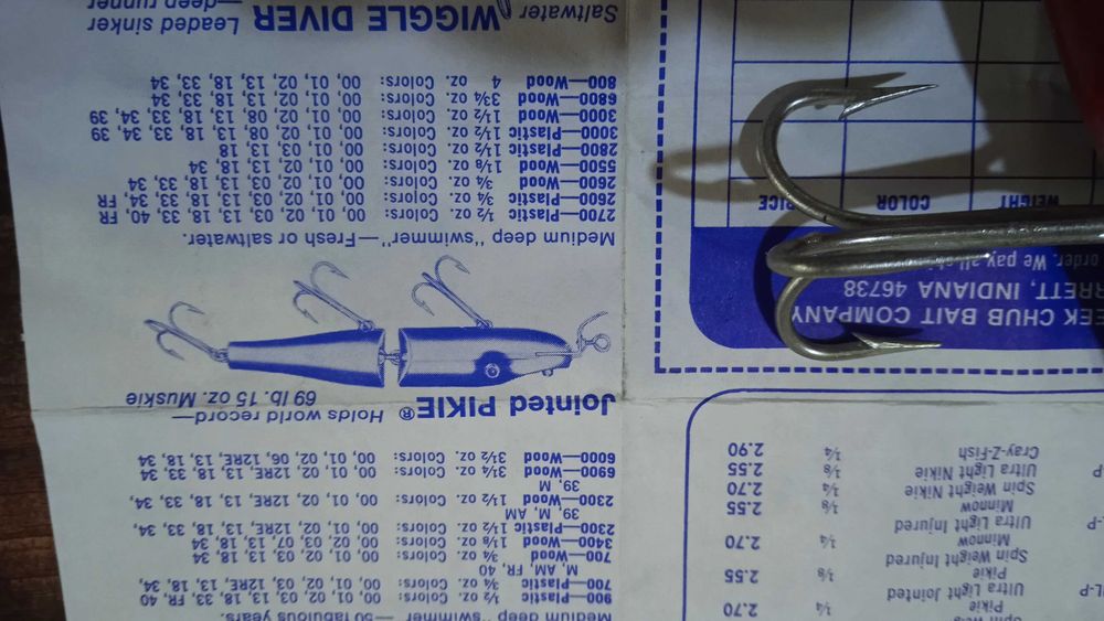 Vobler 45+ ani, neutilizat, 89g, Jointed Pikie Creek Chub 6801W