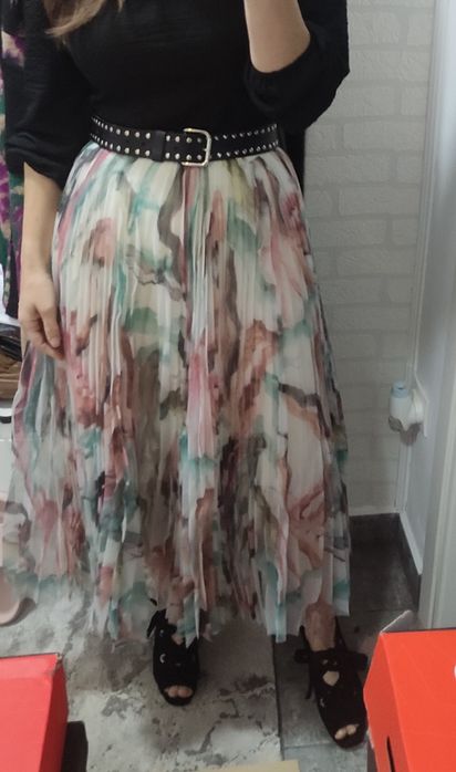 Fustă plisată multicolor H&M