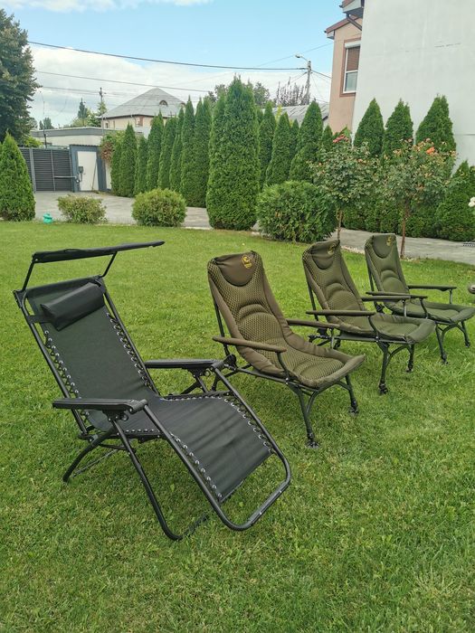 Vând 3 scaune de pescuit Baracuda + 1 scaun camping Relax