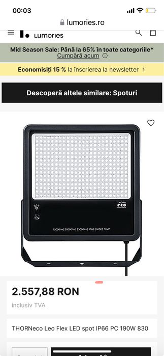 Proiector led de mare putere marca Thorn