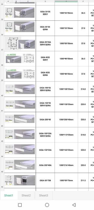 LED chiroq uchun alyuminiy profil | Профиль для LED ленты