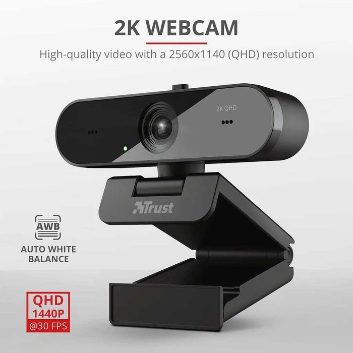 Webcam 2K Trust Taxon QHD 2 Dual Microphone cu garantie noua sigilata
