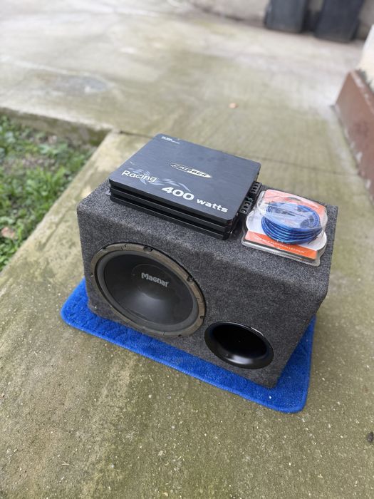 Subwoofer auto magnat cu statie caliber racing 400w