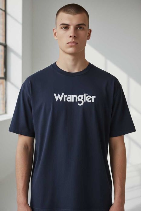 Мъжка тениска, WRANGLER, Frame Logo, Тъмносиня