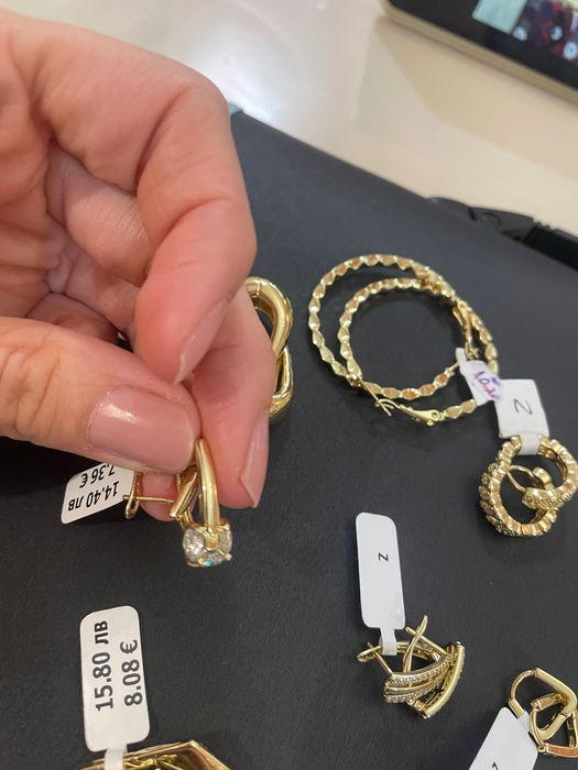 Обеци с 14К златно покритие