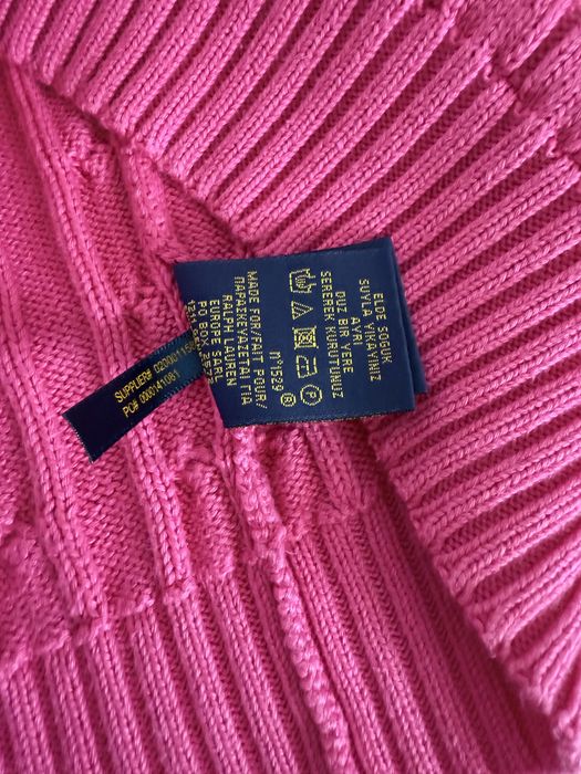 ново Polo Ralph Lauren розов пуловер cable knit 100% памук