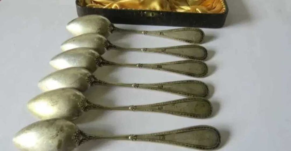Set lingurite argint masiv romanesti
