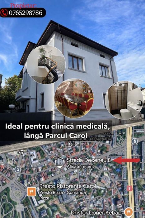 Imobil mare renovat Parcul Carol Unirii Mitropolie / Vila / Casa / Clinica Medicala / Birouri / Pensiune Hotel / After School / Restaurant / Studio