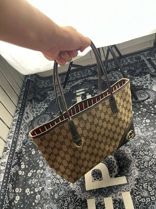 винтажная сумка gucci gg canvas