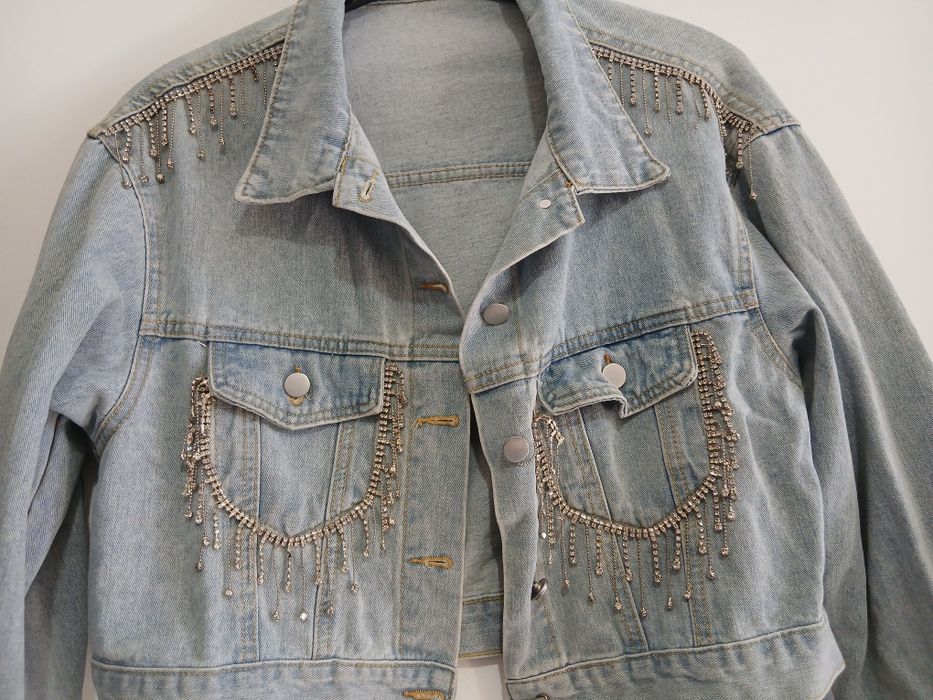 Geaca blugi fete marime M/L purtata o singura data