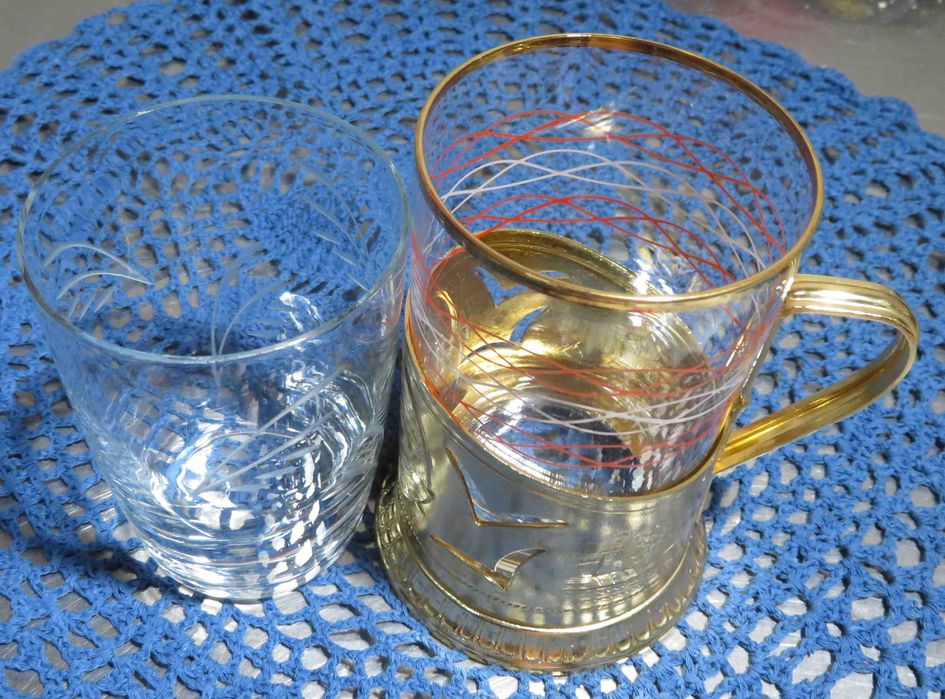 Подстаканник со стаканами СССР