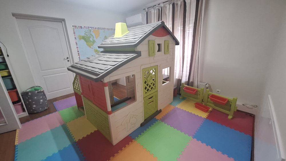 Set complet Smoby: Căsuță Friends House + Supermarket + Cărucior + Accesorii