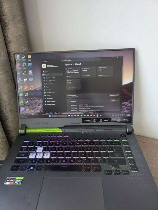 Laptop Asus Rog Strix G513RC RAM 32GB, AMD Ryzen 7 6800h