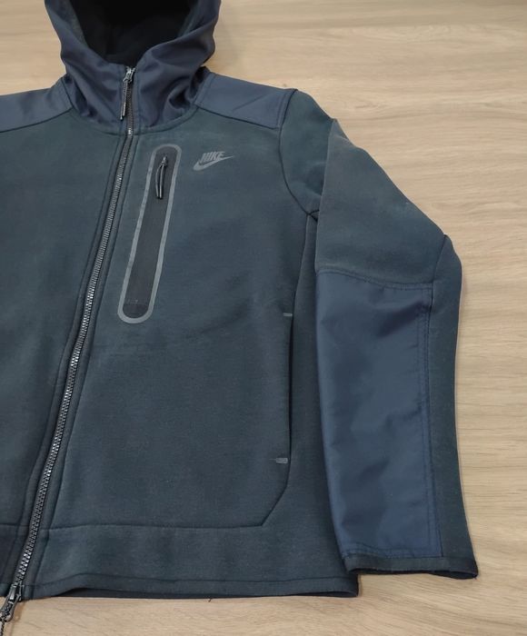 Nike Tech Sportswear Softshell Fleece Overlay Full-Zip Men's Jacket Black/Bleumarin