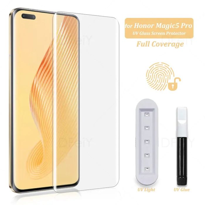 Honor Magic 5 Lite / 4 Pro / 3D UV ТЕЧНО ЛЕПИЛО Стъклен протектор