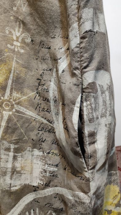 Рокля лен 100% доста дълга, с щампа