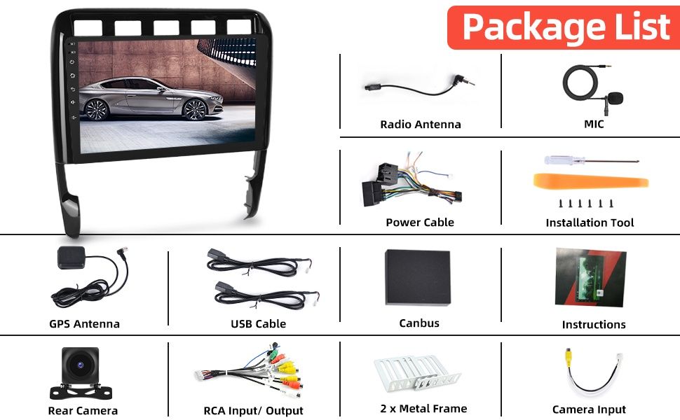 9" Мултимедия за Porsche Cayenne (2002-2010), 2+64gb 4core, Android 13