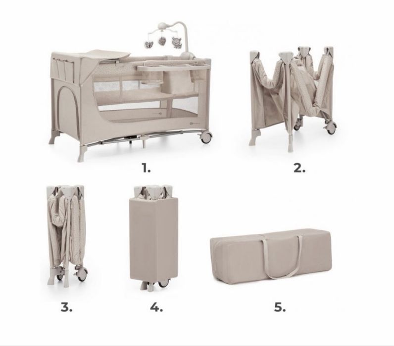 Pătuț pliabil Kinderkraft JoyFull2 Beige