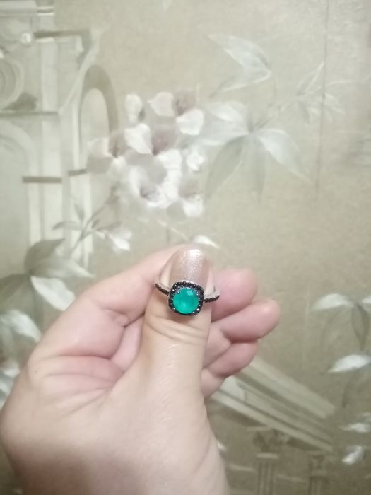 Серебряное кольцо с агатом  размер 19,5