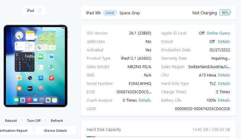 Таблет Apple iPad 9gen 10.2" 256GB Wi-Fi