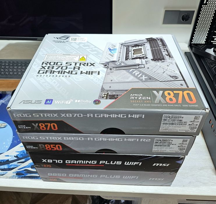 мат платы Asus ROG, Msi X870 и B850