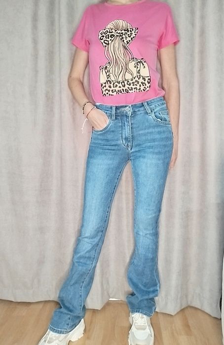 Дамски дънки с камъни, чарлстон,зелени, Baggy fit