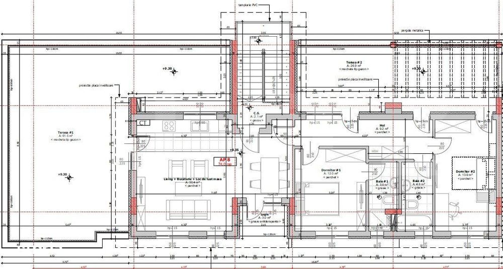 Penthouse cu terasa, 3 camere, 2 bai, decomandat, Zona Cetatii
