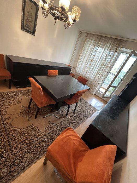 Set mobilier sufragerie din lemn de mahon negru