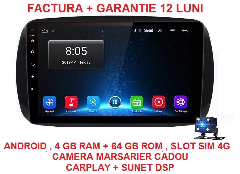 Navigatie Smart ( 2006 - 2020 ) , 4 GB RAM , Slot SIM 4G , Carplay