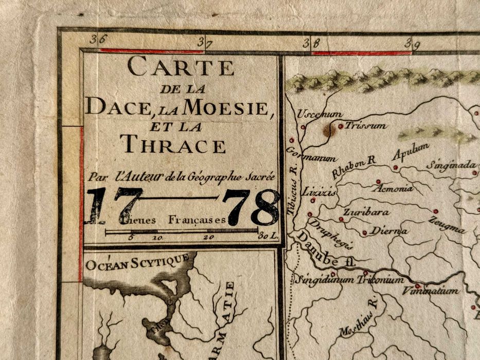 Hartă veche Dacia din anul 1778 - Document original