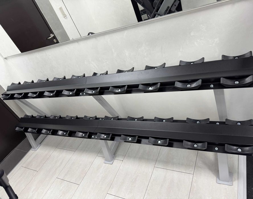 Професионална стойка поставка за дъмбели и гири- 10 сета