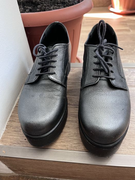 Pantofi wojas dama gri metalizat piele aproape noi