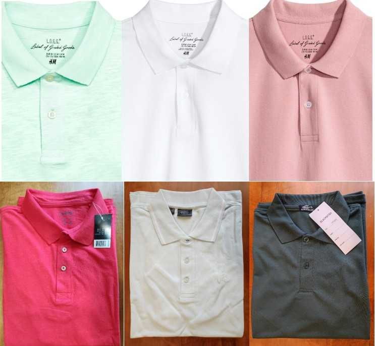 H&M / BP - 7 tricouri polo din bumbac mar. S/M [talie = 100 cm.], noi