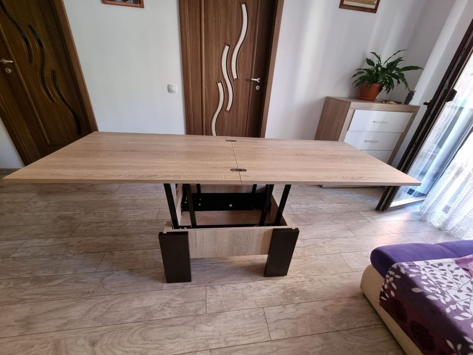 Masa extensibila pentru living - stejar sonoma si wenge