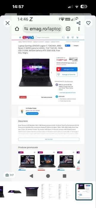 Laptop lenovo legion 5