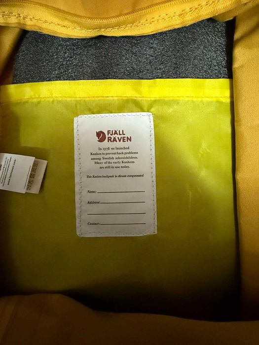 Жълта раница Fjallraven Kanken