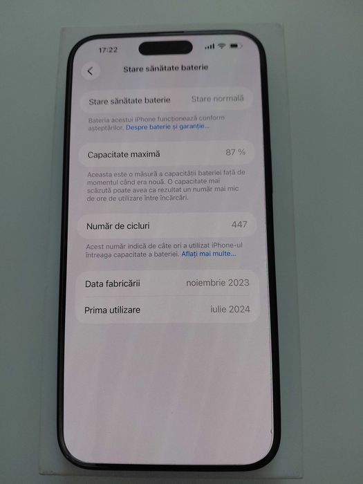iPhone 15 Pro Max Titanium Black 512 GB impecabil