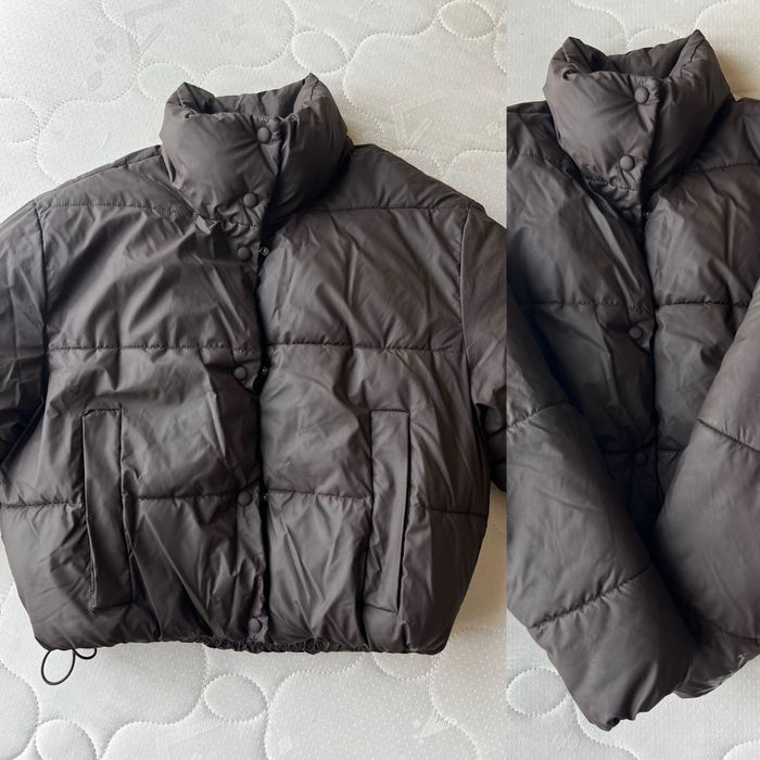 Кафяво късо зимно яке ZARA