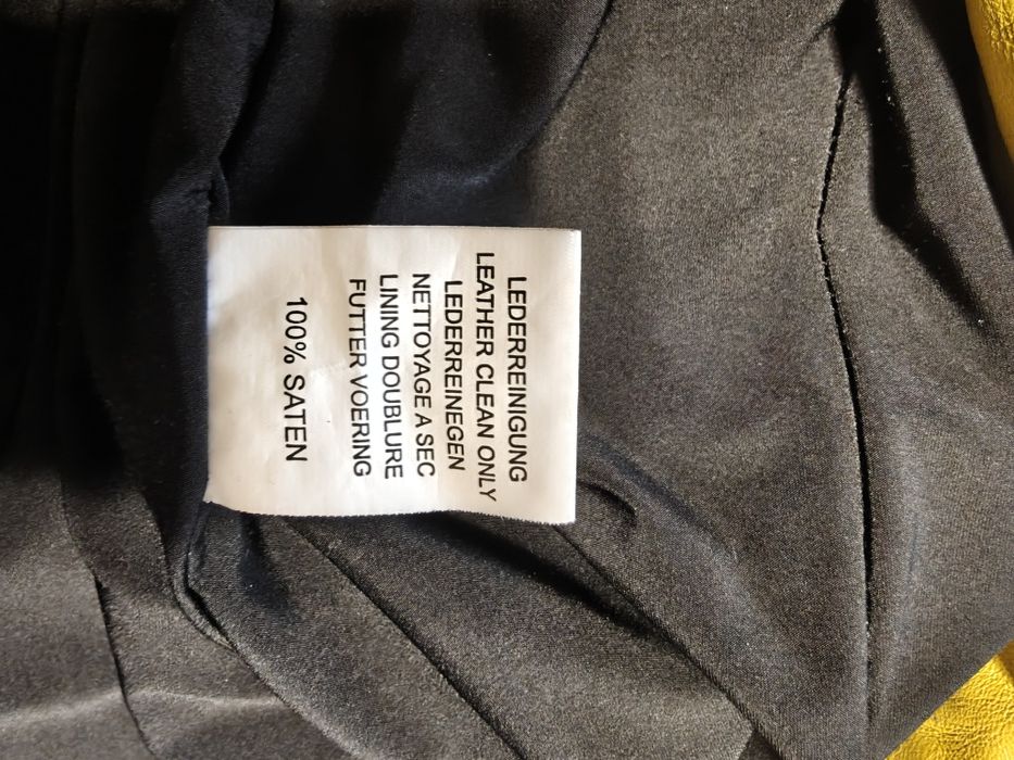 Яке от естествена кожа жълто размер XL