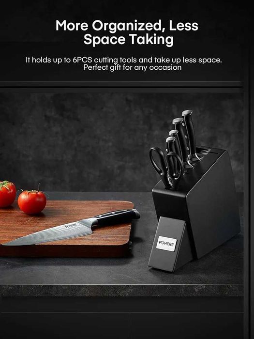 Set 7 cutite profesionale din otel de Damasc VG10 + suport