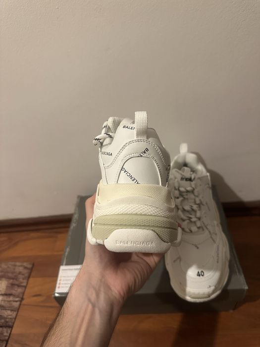 Balenciaga All Over Logo Triple S White Black