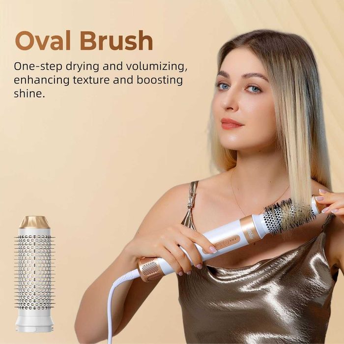 UKLISS 7-в-1 сешоар -сушене,изправяне, къдрене, обем, масажиране и др.