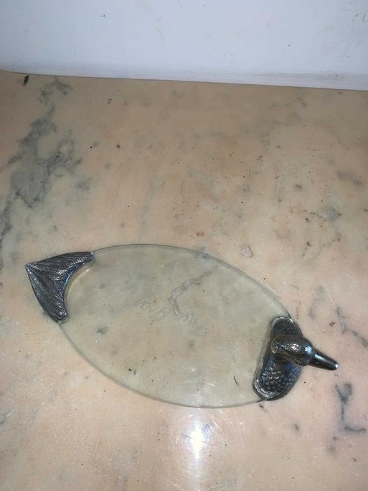 Plato/fructiera de sticla