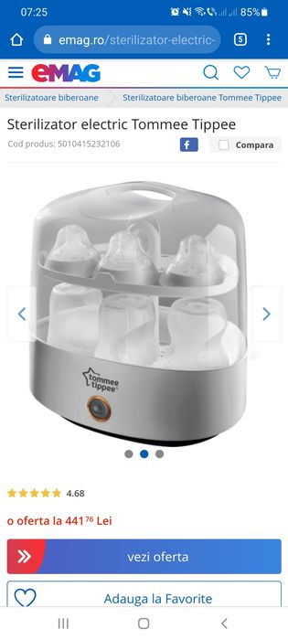 Sterilizator biberoane tommee tippe