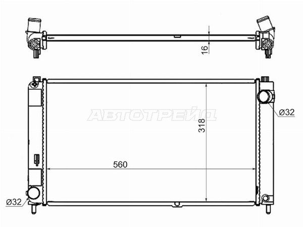 Радиатор двигателя Lada Granta