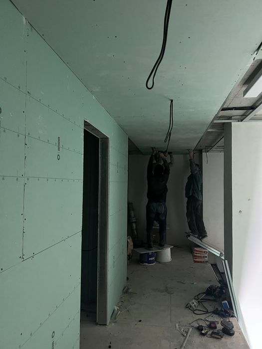 Монтаж гипсокартона стены потолок, перегородка