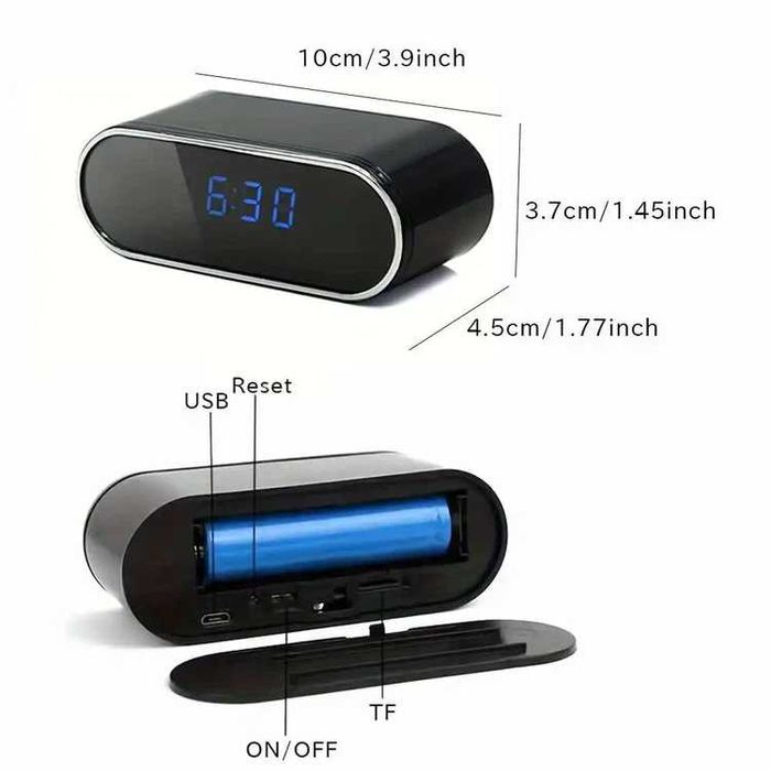 Скрита мини камера в LED часовник–Wi-Fi, 1080p Full HD, нощно виждане